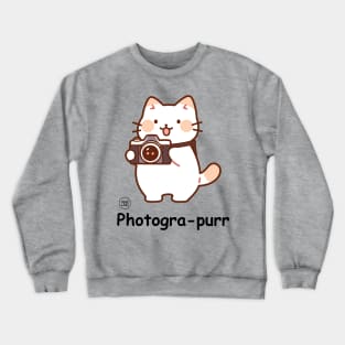 Photogra-purr Funny Photographer Cat Puns Crewneck Sweatshirt